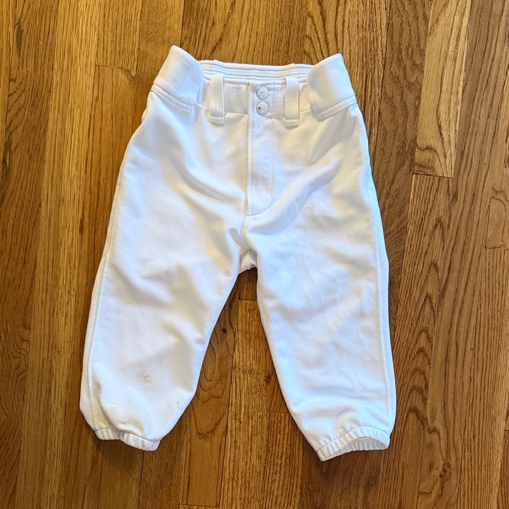 Minuzo White Short Baseball Pants, Youth Large